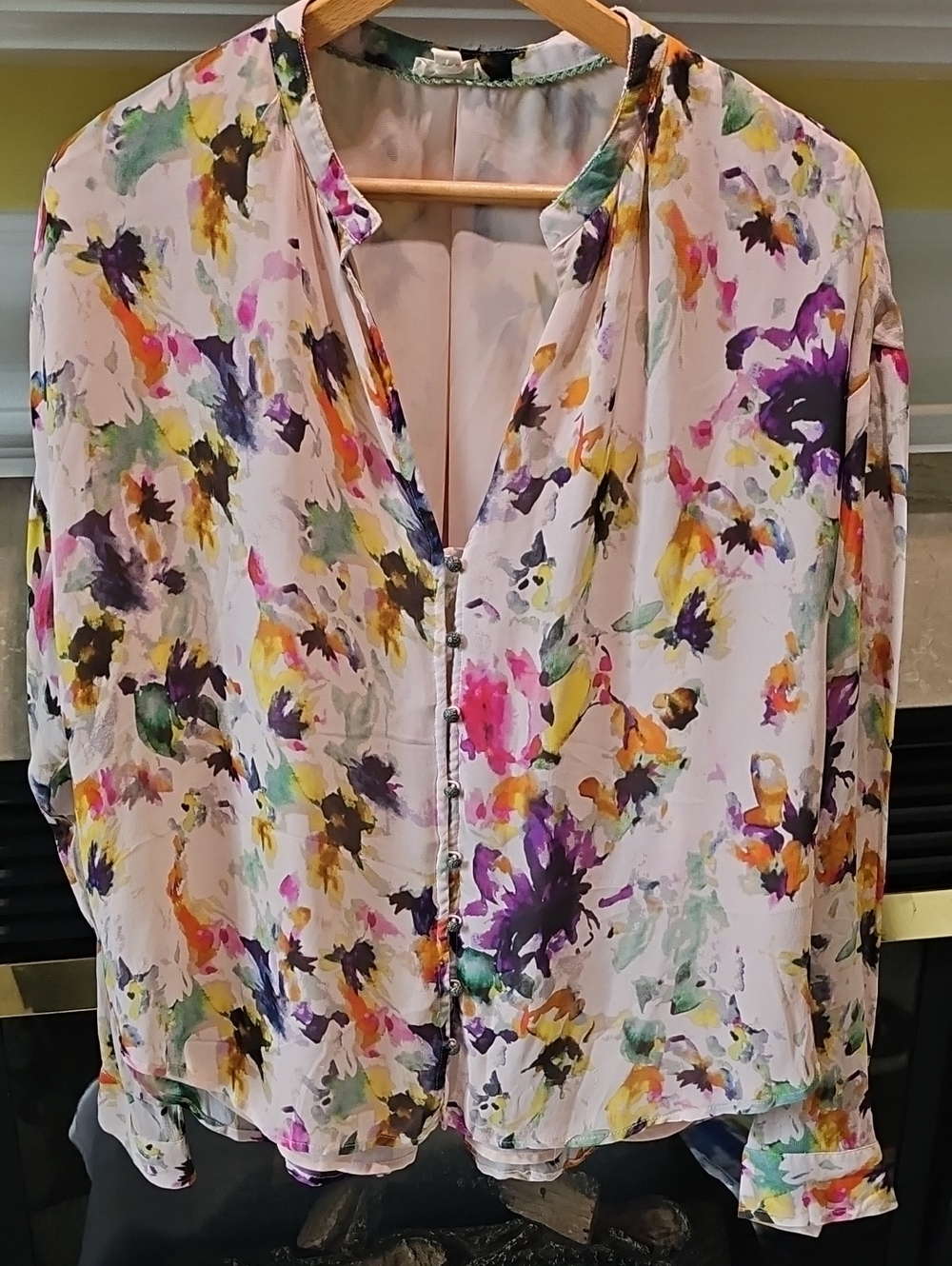 Pilcro for Anthropologie Floral Blouse Size Large